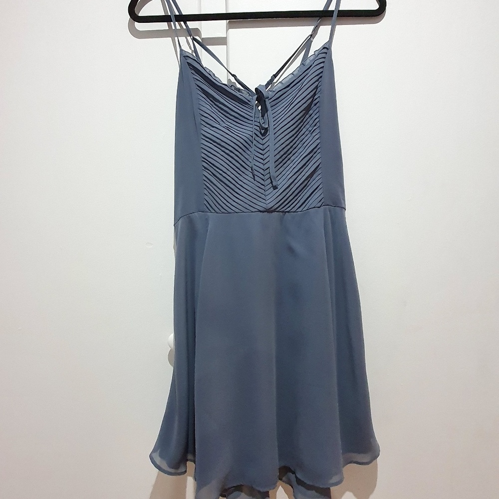 A&F Dusty-blue Cross-back Dress